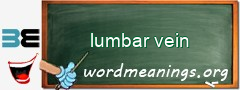 WordMeaning blackboard for lumbar vein